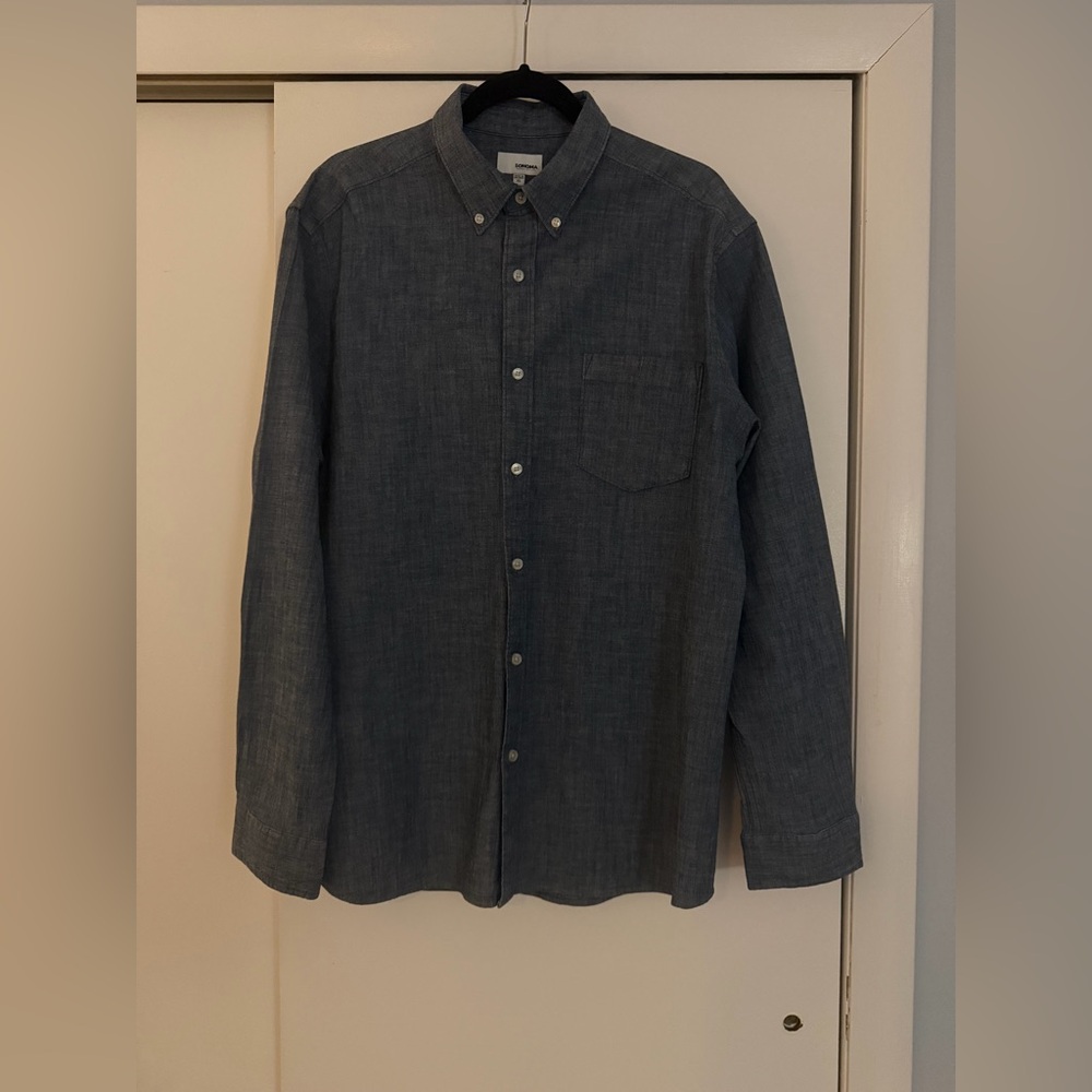 Sonoma Men's Dark Gray Casual Button-Down Shirt